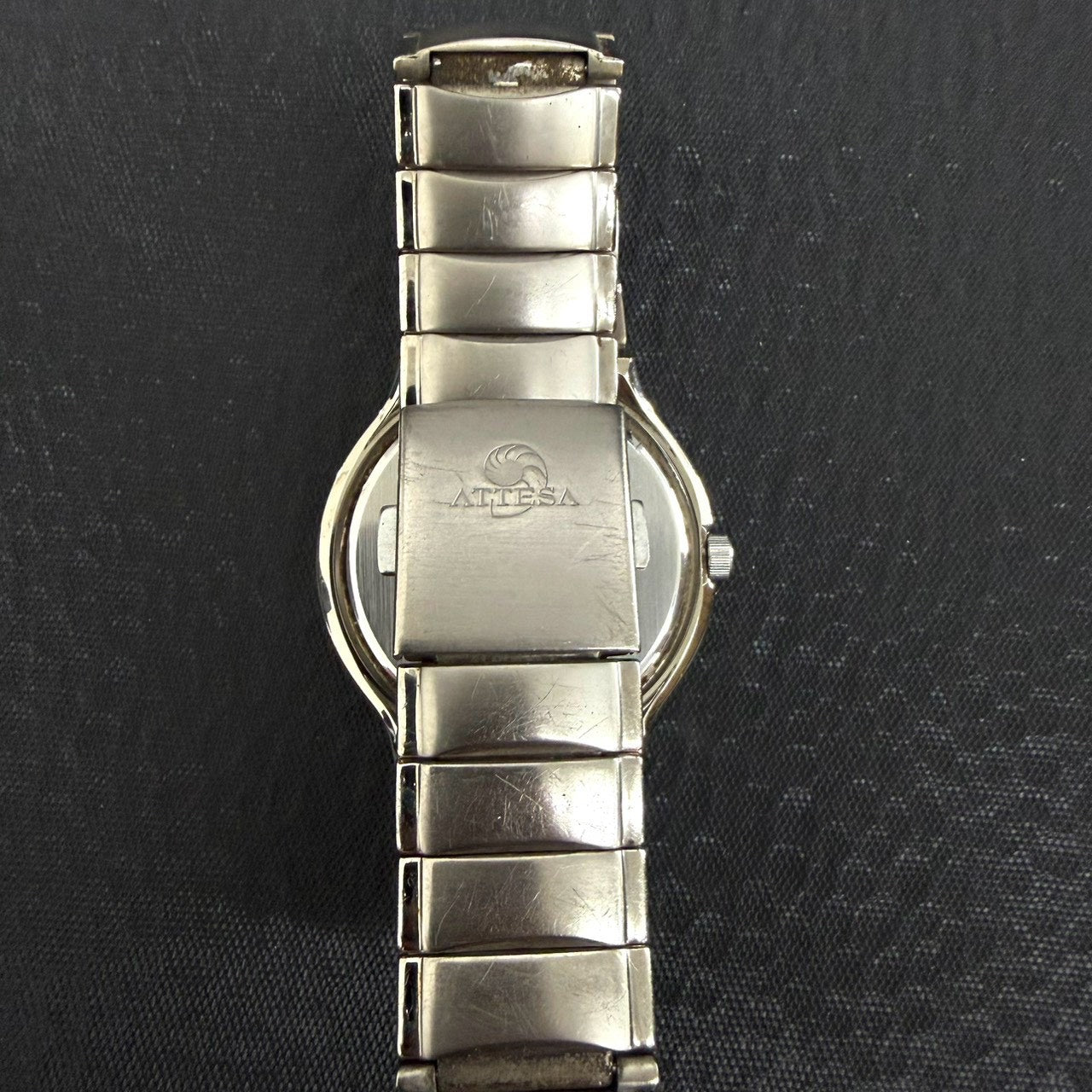 CITIZEN ATTESA B876-H21211 TA Eco-Drive Titanium Dual Time Black Dial Vintage Watch