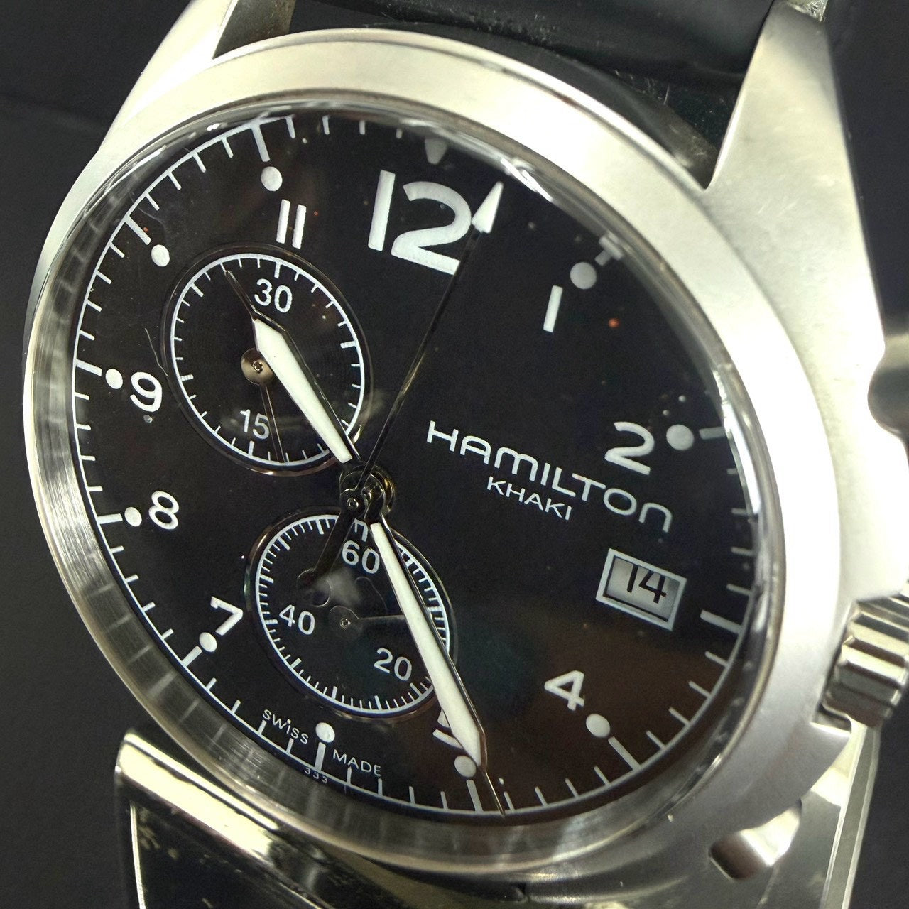 HAMILTON Khaki Aviation Pilot Pioneer Chronograph H765520 Quartz Black Dial Swiss Watch
